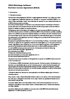 Preview image of ZEISS Metrology Software End User License Agreement (EULA)