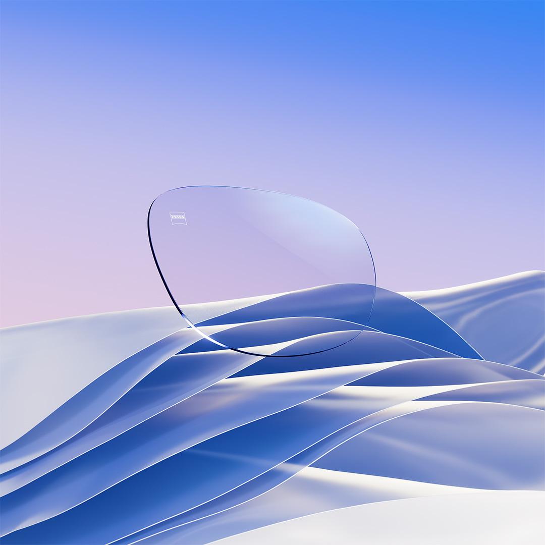 Imagem do ZEISS DuraVision Silver UV com um reflexo azul-ártico residual.