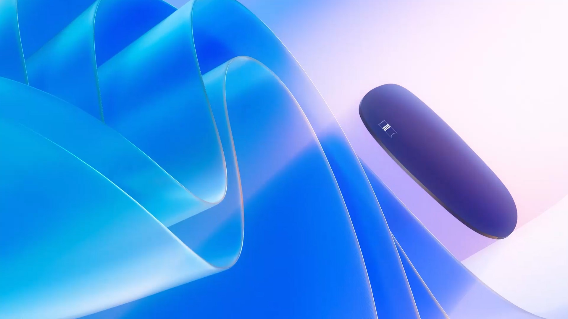 Ilustração 3D gerada por computador de uma lente colorida a flutuar em direção a uma fonte de luz, bloqueando eficazmente raios UV nocivos.