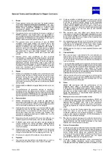 Pré-visualizar imagem de General Terms and Conditions for Repair Contracts