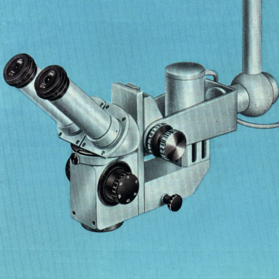 Imagem do primeiro microscópio cirúrgico da ZEISS. 