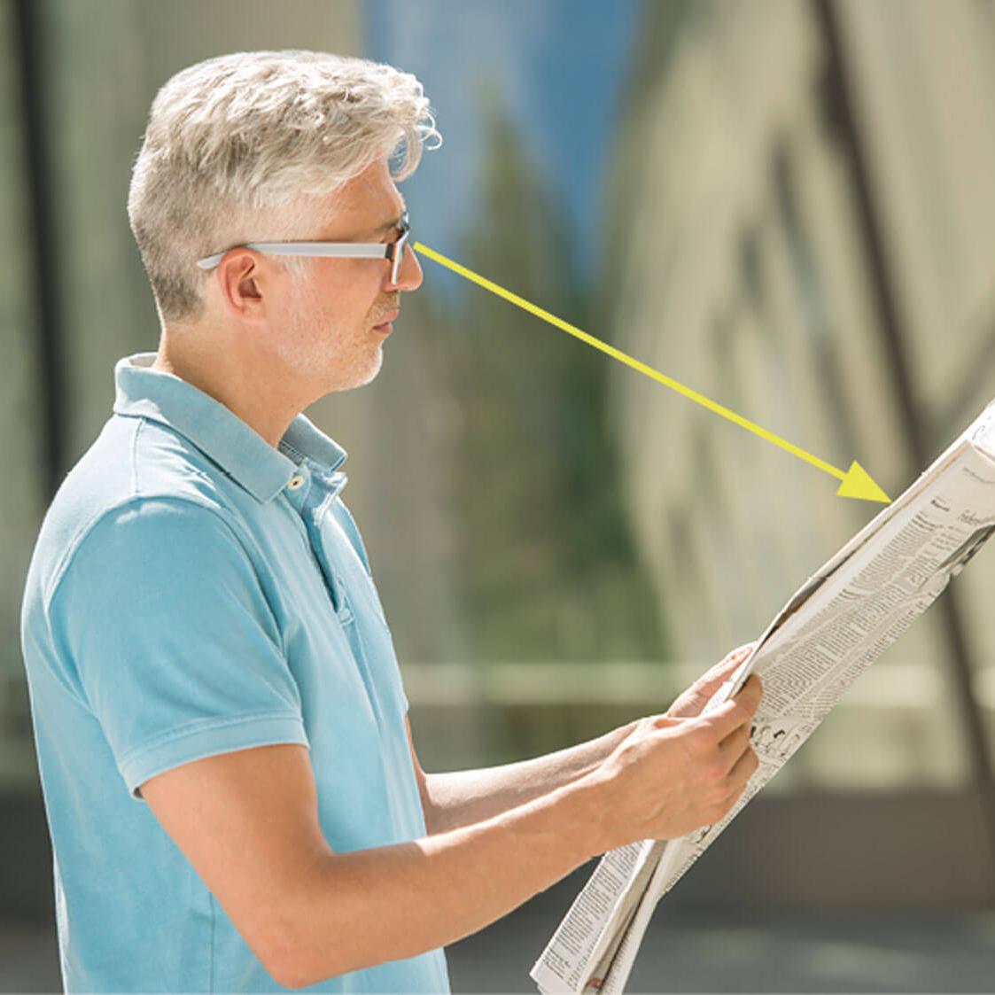 Lentes progressivas optimizadas para a leitura convencional: