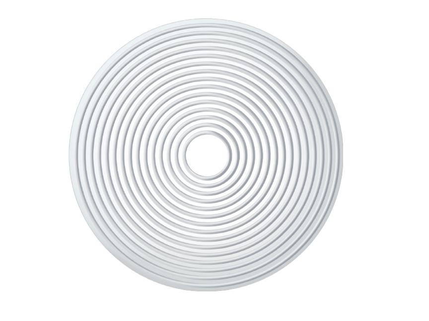 Ilustração de uma lente ZEISS MyoCare que mostra uma zona livre ao centro que corrige a visão ao focar a luz na retina.