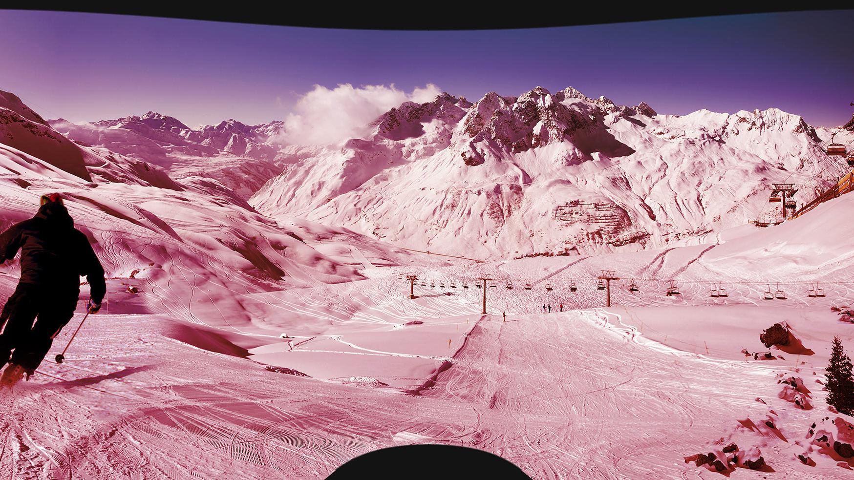 Campo de visão através da máscara ZEISS para a neve