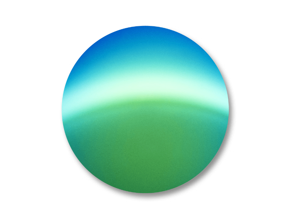 ZEISS DuraVision Mirror em verde com azul esbatido na parte superior.