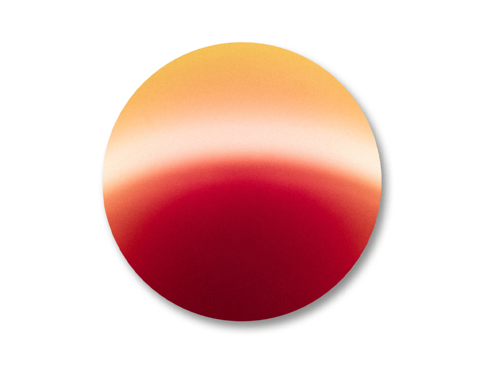 ZEISS DuraVision Mirror em vermelho com laranja esbatido na parte superior.